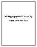 Những nguyên tắc để có kỳ nghỉ 2/9 hoàn hảo