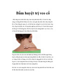 Bấm huyệt trị veo cổ