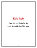 Tiểu luận: Phân tích chế định Chủ tịch nước theo pháp luật hiện hành