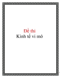 Đề thi kinh tế vi mô: Môn học, kinh nghiệm, chuẩn nhất