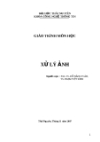Giáo trình xử lý ảnh chuẩn nhất từ ĐH Thái Nguyên