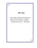 Xây dựng chương trình quản lý nhân sự cho công ty cổ phần  Chiển lợi Việt Trì – Phú Thọ