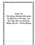 Luận văn Xây dựng chương trình quản lý thông tin về tổ chức, cỏn bộ công chức của Sở giao thông vận tải – Tuyền Quang