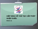 Hiệp Định Về Thủ Tục Cấp Phép Nhập Khẩu: Thuyết Trình Chi Tiết