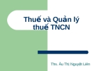 Thuế TNCN: Quản lý thuế và các vấn đề liên quan