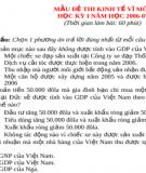 Mẫu đề thi kinh tế vĩ mô 1 học kì 1 năm học 2006-2007: Tuyển tập hay nhất