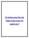 Xu hướng mua bán sáp nhập sẽ tập trung vào ngành nào