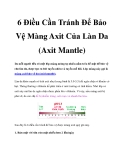 6 Điều Cần Tránh Để Bảo Vệ Màng Axit Của Làn Da (Axit Mantle)