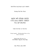 Luận văn:Một số tính chất  của đa thức thực và áp dụng