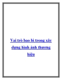 Vai trò bao bì trong xây dựng hình ảnh thương hiệu.Thiết kế bao bì đóng một