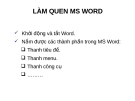 Làm quen MS Word: Hướng dẫn chi tiết cho người mới bắt đầu