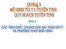 Bài toán quy hoạch tuyến tính: Tính chất chung và phương pháp giải