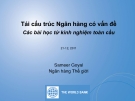 Tái cấu trúc Ngân hàng có vấn đề-Các bài học từ kinh nghiệm toàn cầu