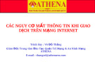 Các nguy cơ mất thông tin khi giao dịch trên mạng Internet