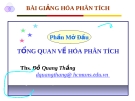 Bài giảng Hóa phân tích ThS. Đỗ Quang Thắng: Tổng hợp kiến thức