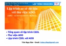 Lập Trình Cơ Sở Dữ Liệu Windows: Hướng Dẫn Với Thư Viện ADO (ActiveX Data Object)
