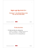 Ngôn ngữ lập trình C++: Các kiểu dữ liệu cơ bản và cấu trúc điều khiển - Chương 2