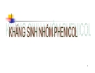 Bài giảng Đại cương Hóa Dược: Kháng sinh nhóm Phenicol (mới nhất)