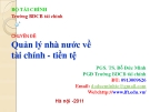 Bài giảng chuyên đề Quản lý nhà nước về tài chính và tiền tệ