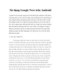 Sử dụng Google Now trên Android