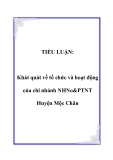 TIỂU LUẬN:  Khát quát về tổ chức và hoạt động của chi nhánh NHNo&PTNT Huyện Mộc Châu