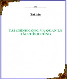Tài liệu Tài chính công và quản lý tài chính công [Mới nhất]