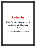 Phân tích thực trạng an toàn bảo mật thông tin website www.thucphamhanoi.com.vn
