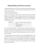 những thiết lập cần biết trên fac