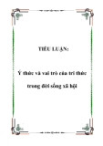 Tiểu luận đề tài :  Ý thức và vai trò của tri thức trong đời sống xã hội