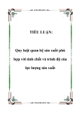 TIỂU LUẬN:  Quy luật quan hệ sản xuất phù hợp với tính chất và trình độ của lực lượng sản xuất