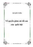 LUẬN VĂN:  Về quyền giám sát tối cao của quốc hội