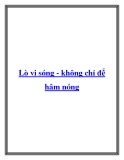 Lò vi sóng - không chỉ để hâm nóng