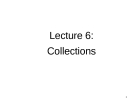Lecture 6: Collections