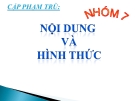 Cặp phạm trù nội dung và hình thức: Phân tích chi tiết