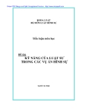 tiểu luận: kỹ năng của luật sư trong các vụ án hình sự