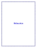 Bài học rút ra