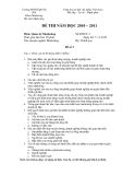 ĐỀ THI NĂM HỌC 2010 – 2011 - Môn: Quản trị Marketing - Đề số 3