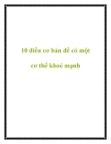 10 điều cơ bản để có một cơ thể khoẻ mạnh