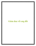 Giảm đau vết ong đốt