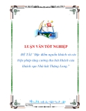 luận văn: Đặc điểm nguồn khách và các biện pháp tăng cường thu hút khách của khách sạn Nhà hát Thăng Long