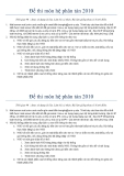 Đề thi môn hệ phân tán 2010: Tuyển tập đề thi và tài liệu ôn tập