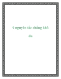 9 nguyên tắc chống khô da
