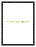Cai sữa cho bé khi nào?