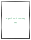 Bí quyết cho lỗ chân lông nhỏ