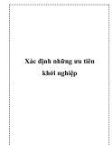 Xác định những ưu tiên khởi nghiệp