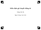 Bài toán kiểm định giả thuyết thống kê: Kinh nghiệm giải và ứng dụng