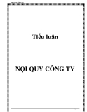 Nội quy công ty: Tiểu luận chi tiết và chuẩn nhất