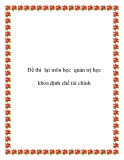 Đề thi lại môn học quản trị học khoa định chế tài chính