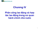 Phân công lao động và hợp tác lao động trong cơ quan hành chính nhà nước: Chương IV
