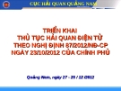 Triển khai thủ tục hải quan điện tử theo Nghị định 87/2012/NĐ-CP của Chính phủ